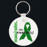 Kidney Disease Awareness Key Ring<br><div class="desc">Support everyone battling Kidney Disease by promoting Kidney Disease Awareness with KIDNEY DISEASE AWARENESS tshirts and gifts with grunge text and Green Ribbon.  Ideal for Kidney Disease Awareness Month,  Kidney Disease Walks,  Kidney Disease Support Events,  or anytime!</div>