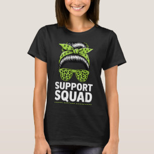 Kidney disease awareness messy bun support squad T-Shirt