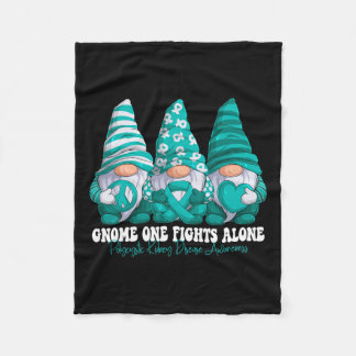 Kidney Disease Awareness Month Teal Ribbon Gnomes  Fleece Blanket
