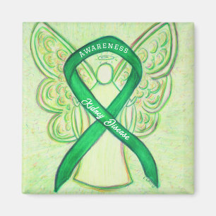 Kidney Disease Awareness Ribbon Angel Art Magnet