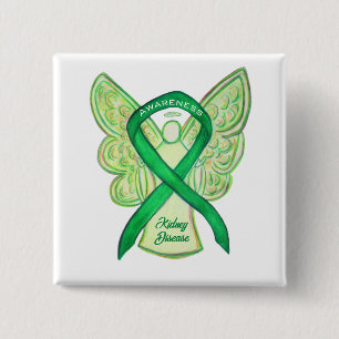 Kidney Disease Awareness Ribbon Angel Pin
