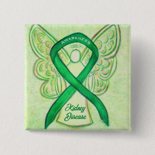 Kidney Disease Awareness Ribbon Angel Pin