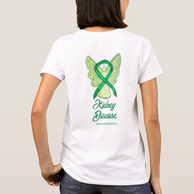 Kidney Disease Awareness Ribbon Angel T-Shirt (Back)