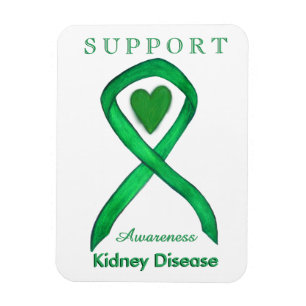 Kidney Disease Awareness Ribbon Art Magnet Gifts