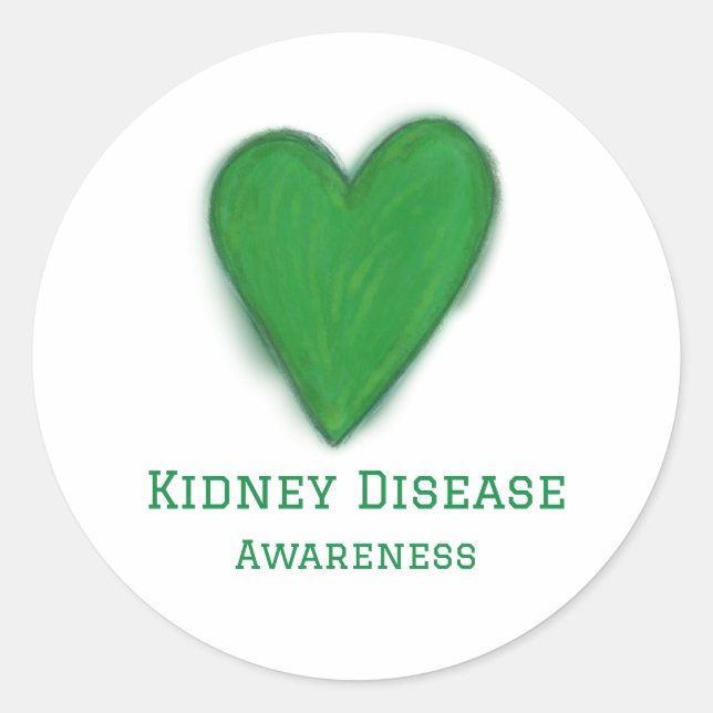 Kidney Disease Awareness Ribbon Art Sticker Decal (Front)