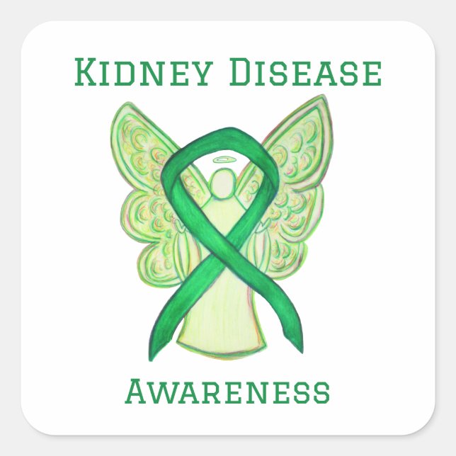 Kidney Disease Awareness Ribbon Art Sticker Decal (Front)
