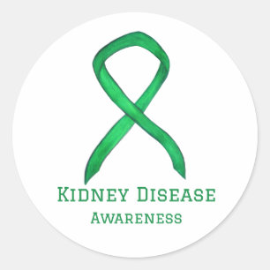 Kidney Disease Awareness Ribbon Art Sticker Decals