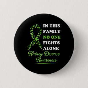 Kidney Disease Awareness Ribbon Family Nobody Figh 6 Cm Round Badge