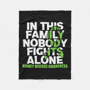 Kidney Disease Awareness Ribbon Family Nobody Figh Fleece Blanket