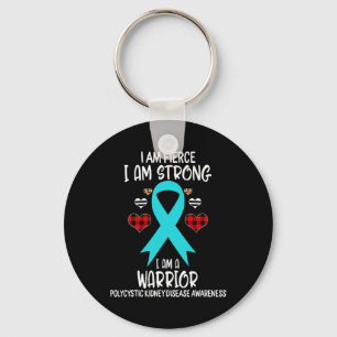 Kidney Disease Awareness Ribbon I Am Fierce Stron Key Ring