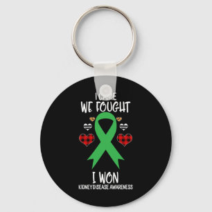 Kidney Disease Awareness Ribbon I Came We Fought I Key Ring
