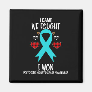 Kidney Disease Awareness Ribbon I Came We Fought Magnet