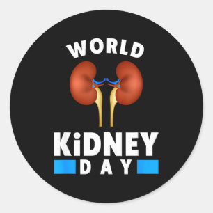 Kidney disease awareness shirt - world kidney day classic round sticker