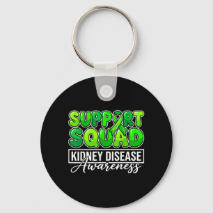 Kidney Disease Awareness Support Squad Green Key Ring