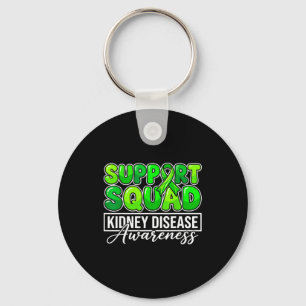 Kidney disease awareness support squad green key ring