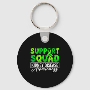 Kidney disease awareness support squad nurse green key ring