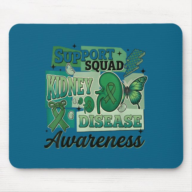 Kidney disease awareness support squad team mouse mat (Front)