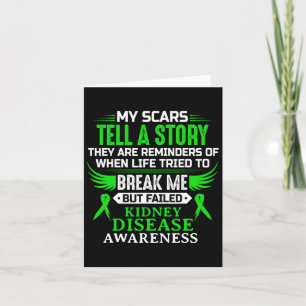 Kidney Disease Awareness Survivor Green Ribbon Men Card