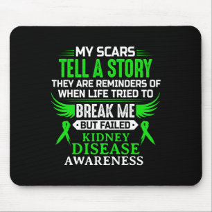 Kidney Disease Awareness Survivor Green Ribbon Men Mouse Mat