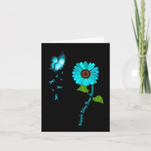 Kidney Disease Awareness Teal Butterfly Sunflower  Card