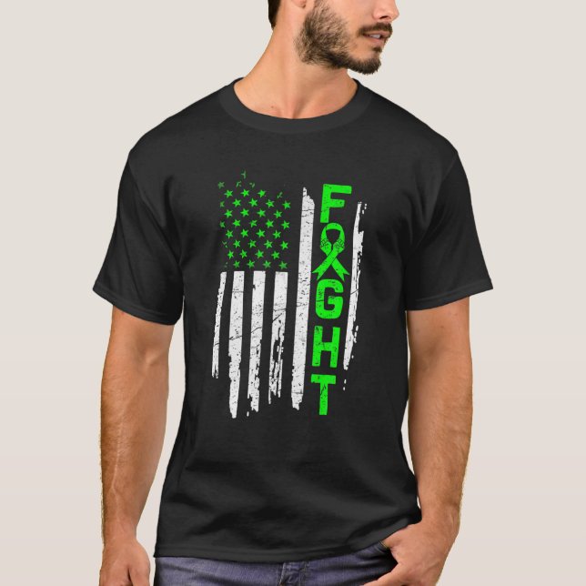 Kidney Disease Awareness Tees American Flag Distre (Front)