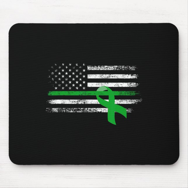 Kidney Disease Awareness Us Flag Support Squad Gre Mouse Mat (Front)