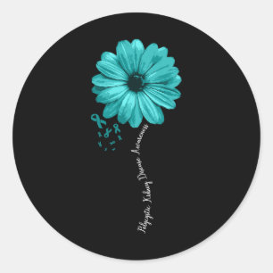 Kidney Disease Awareness Warrior Pretty Ribbon  Classic Round Sticker