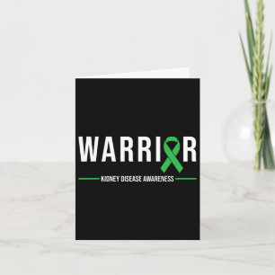Kidney Disease Awareness Warrior Recovery Green Ri Card
