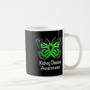 Kidney Disease Awareness Warrior Support Green Rib Coffee Mug