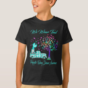 Kidney Disease Awareness We Wear Teal Gnome Tree T-Shirt