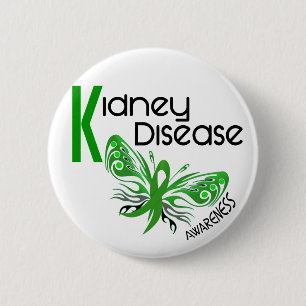 Kidney Disease BUTTERFLY 3.1 6 Cm Round Badge