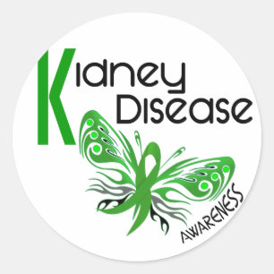 Kidney Disease BUTTERFLY 3.1 Classic Round Sticker