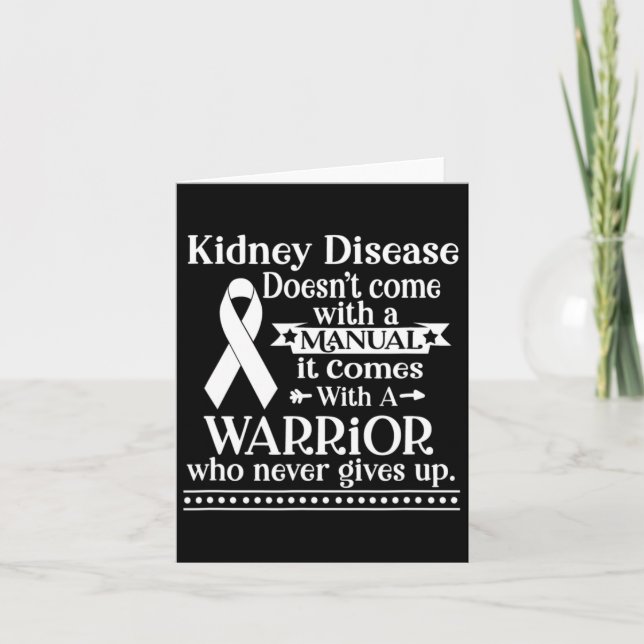 Kidney Disease Doesn't Come With A Manual Awarenes Card (Front)