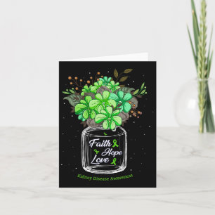 Kidney Disease Faith Love Hope Flower Jar Awarenes Card