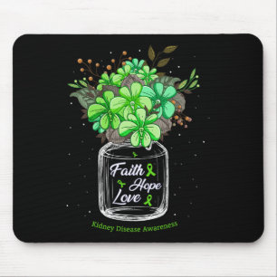 Kidney Disease Faith Love Hope Flower Jar Awarenes Mouse Mat