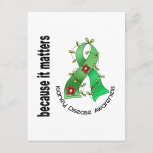 Kidney Disease Flower Ribbon 3 Postcard