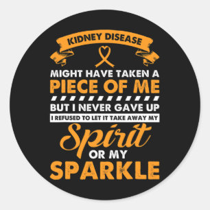 Kidney Disease Gift - Never Give Up Kidney Cancer  Classic Round Sticker