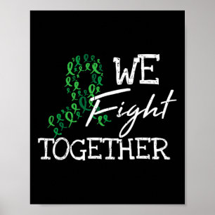 Kidney Disease Green Ribbon Family Quote Awareness Poster