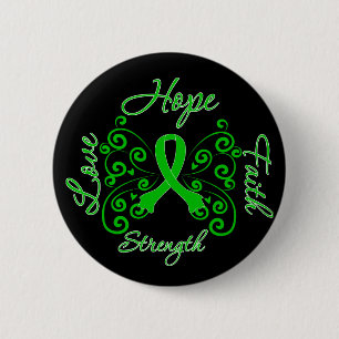 Kidney Disease Hope Motto Butterfly 6 Cm Round Badge
