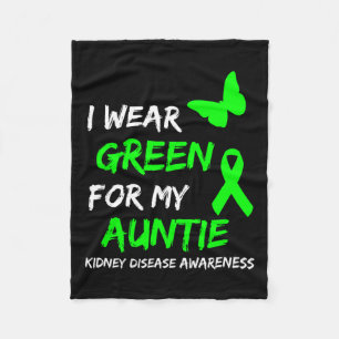 Kidney Disease I Wear Green For My Auntie Ribbon Fleece Blanket