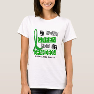 Kidney Disease I Wear Green For My Grandson 37 T-Shirt