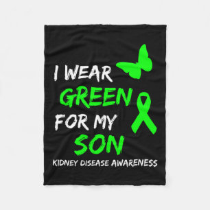 Kidney Disease I Wear Green For My Son Ribbon Fleece Blanket