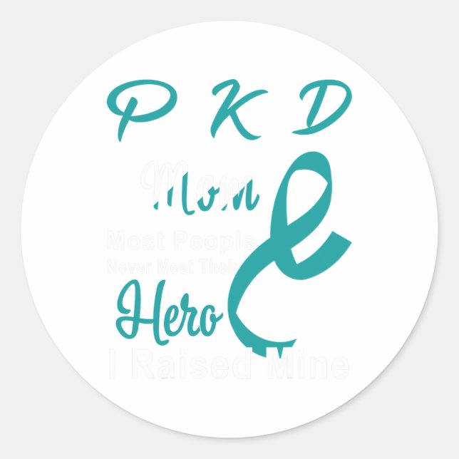 Kidney Disease Pkd Awareness Mum Support Mother  Classic Round Sticker (Front)