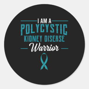 Kidney Disease Pkd Warrior Pckd Awareness Teal 1 Classic Round Sticker