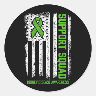 Kidney Disease Shirts Support Team Kidney Disease Classic Round Sticker