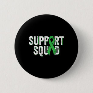 Kidney Disease Support Squad - Green Awareness Rib 6 Cm Round Badge