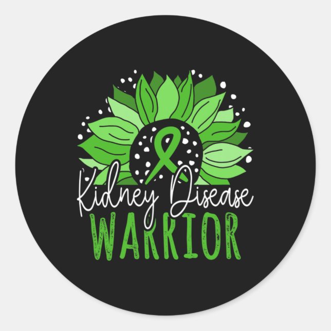 Kidney Disease Warrior  Classic Round Sticker (Front)