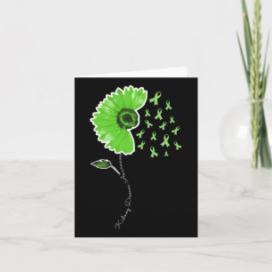 Kidney Disease Warrior Green Ribbon Sunflower Cute Card