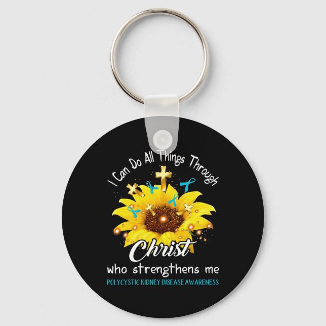 Kidney Disease Warrior I Can Do All  Key Ring (Front)