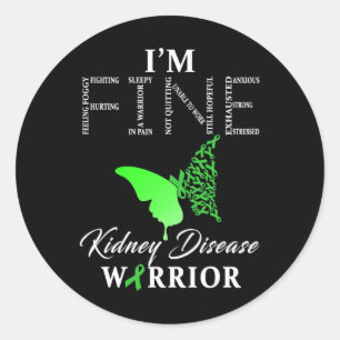 Kidney Disease Warrior I'm Fine 1 Classic Round Sticker
